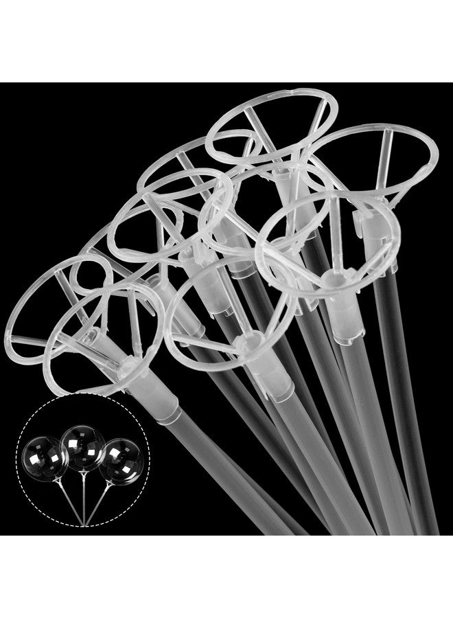 RUBFAC 20pcs Balloon Sticks with Cups Clear Balloon Holder Stick Stand 15 inch to 32 inch Large and Long Party Balloon Stand for Bobo Balloons Birthday Wedding Party Supplies - Image 1
