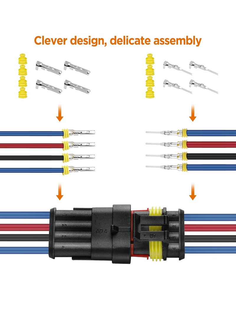 Waterproof Automotive Electrical Connector Terminal 352 Pieces Set Boxed Xenon Lamp Harness Plug Kit for 1/2/3/4 Pin - Image 2