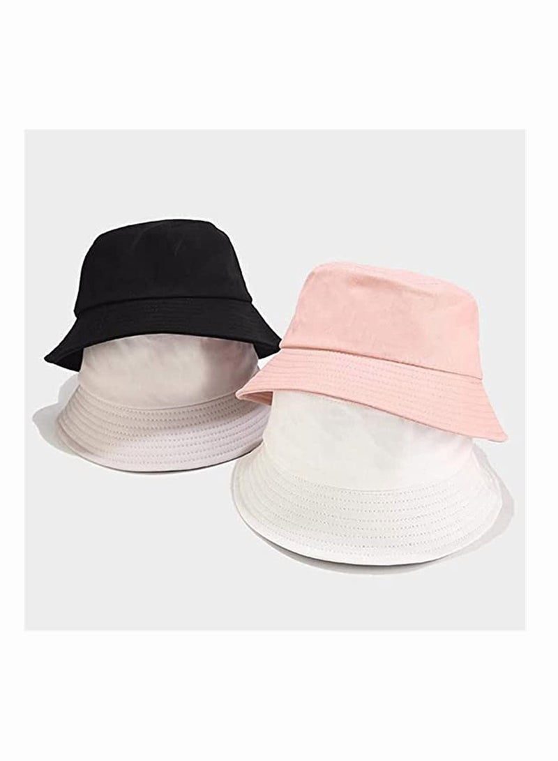 قبعة شمسية قبعة دلو صيفية للسفر قبعة شاطئ ابتسامة واقية للمراهقين النسخة الكورية من اللوحة الخفيفة لون صلب موضة قبعة صياد للرجال والنساء شخصية ترفيهية في الهواء الطلق - Image 4