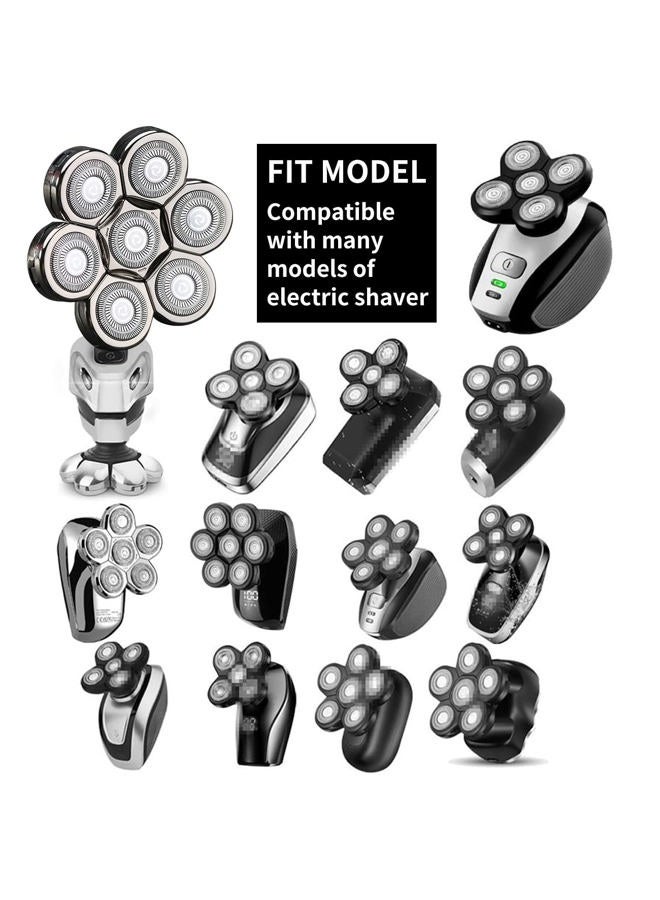 HONTEC 7 Blades Head Shaver Replacement Heads Electric Shaver Universal Replacement Blade Head Electric Razor for Men (7D Silvery) - Image 4