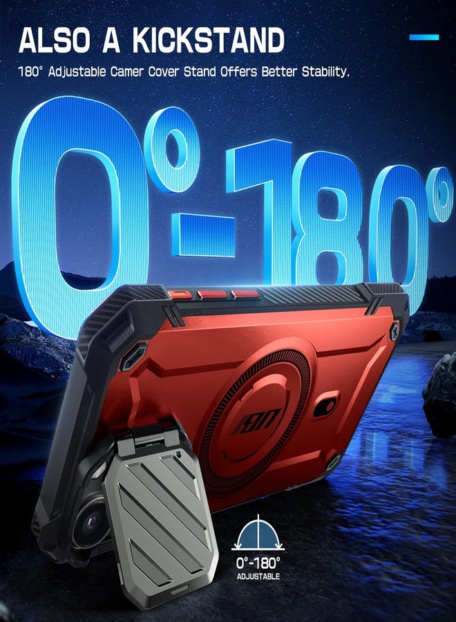 سوبكيس جراب SUPCASE UB Mag XT لهاتف iPhone 15 Pro Max مع غطاء للكاميرا، [متوافق مع MagSafe] جراب متين لكامل الجسم مع مسند مدمج - أحمر - Image 3