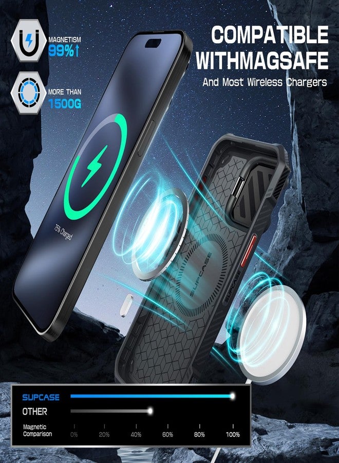 سوبكيس جراب SUPCASE UB Mag XT لهاتف iPhone 15 Pro Max مع غطاء للكاميرا، [متوافق مع MagSafe] جراب متين لكامل الجسم مع مسند مدمج - أحمر - Image 4