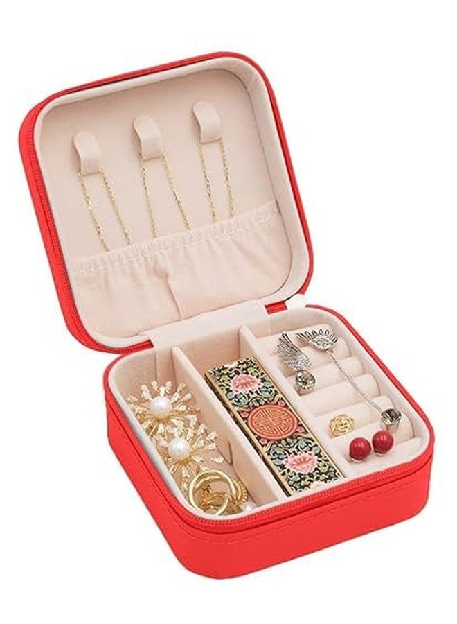 BriKSHi Jewelry Organiser Zipper PortablePU Leather Storage Box Case Quare with Dividers Container for Rings Earrings Necklace Home Organizer||G105 - Image 5
