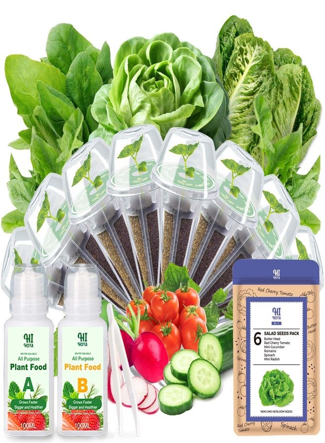 HiHOYA Plant Pods Kit Accessories for Hydroponics Growing Systems, 8 Grow Sponges, 8 Pod Labels, 8 Grow Baskets, 8 Grow Domes, 1 Tweezers, 8 Pods - Image 1