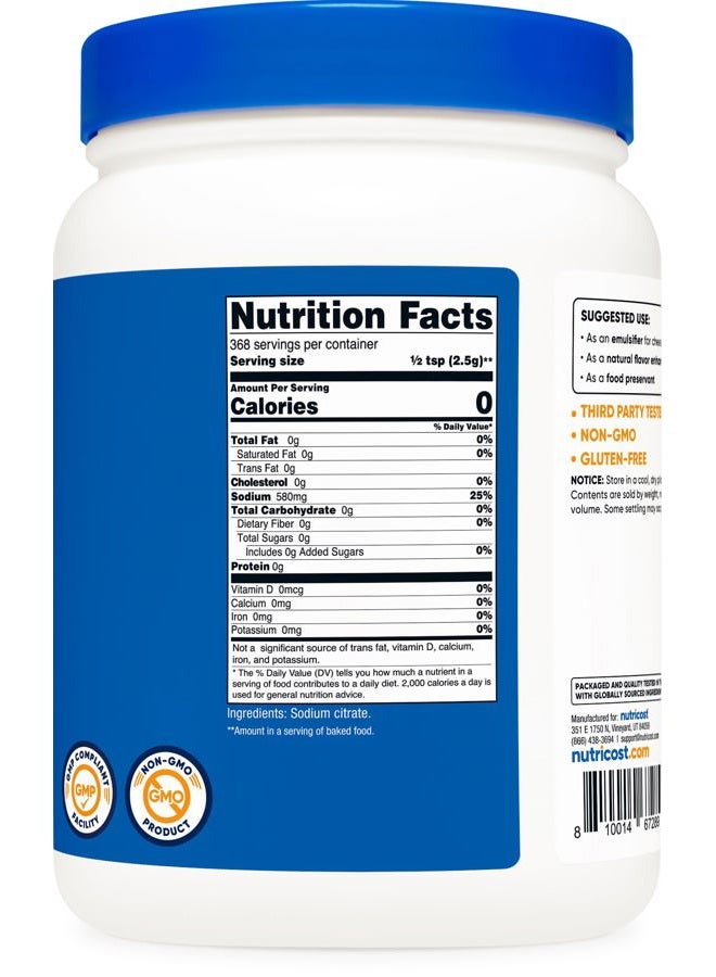 Nutricost Sodium Citrate Powder 2LB (32oz) - Food Grade, Non-GMO - Emulsifier, Natural Flavor Enhancer, Food Preservant - Image 5
