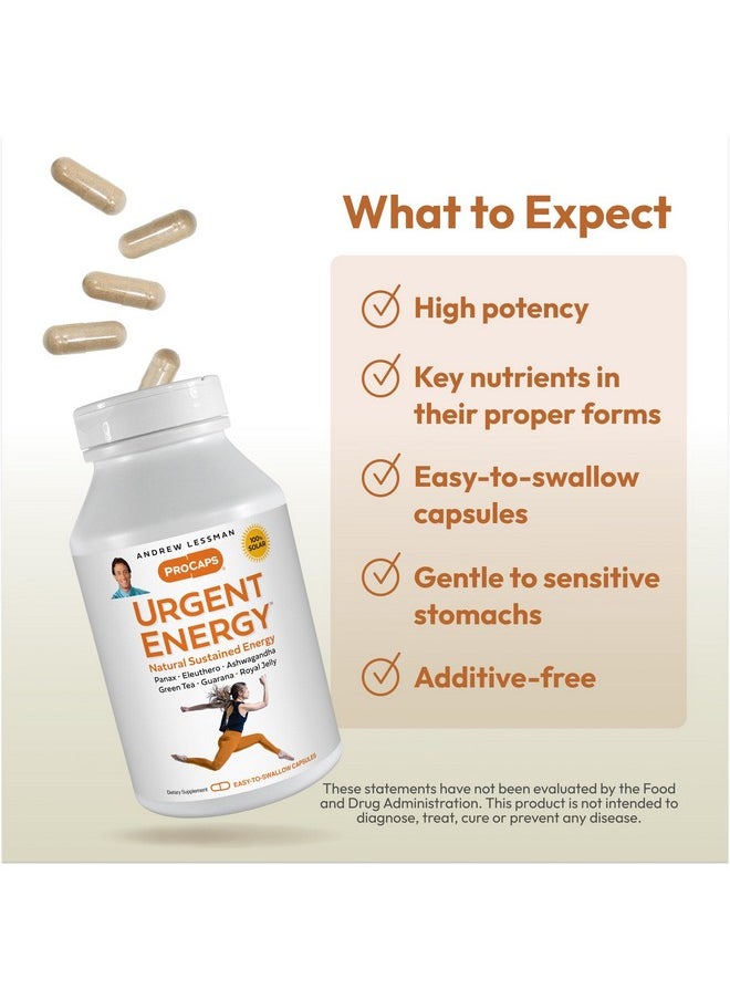 Andrew Lessman - ANDREW LESSMAN Urgent Energy 180 Capsules - Provides a Safe, Healthy Means of Enhancing Energy Levels & Feelings of Well-Being, with Green Tea, Guarana, Ginseng, Royal Jelly, Ashwagandha, B-Complex - Image 1