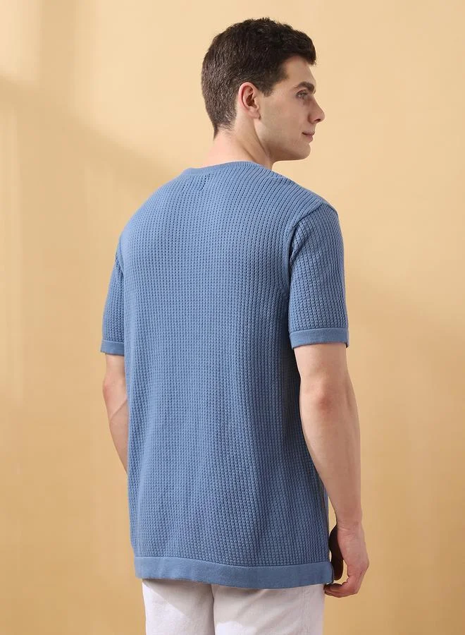 Dennis Lingo Men's Steller Flat Knit Textured Regular Fit T-Shirt