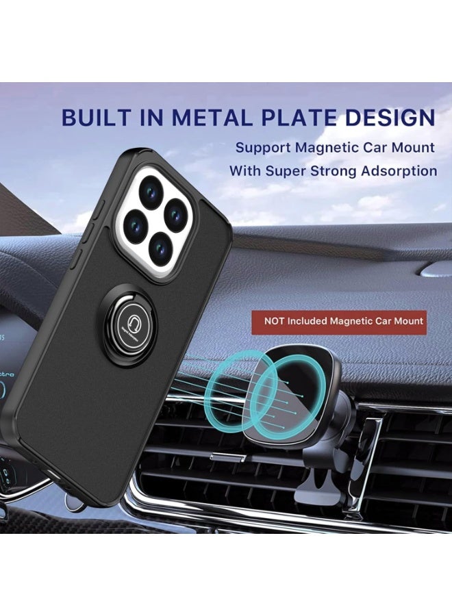 Case For Xiaomi 15T Rotational Metal Ring Grip Kickstand Cover Magnetic Car Mount Holder Case Shockproof Anti Fingerprint Case for Xiaomi 15T - Image 2