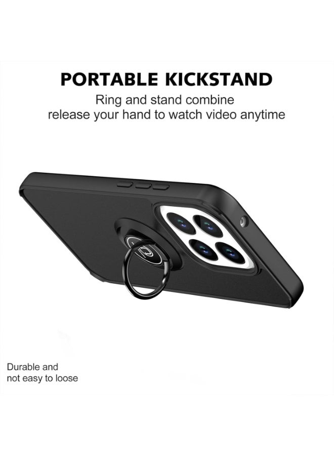 Case For Xiaomi 15T Rotational Metal Ring Grip Kickstand Cover Magnetic Car Mount Holder Case Shockproof Anti Fingerprint Case for Xiaomi 15T - Image 3