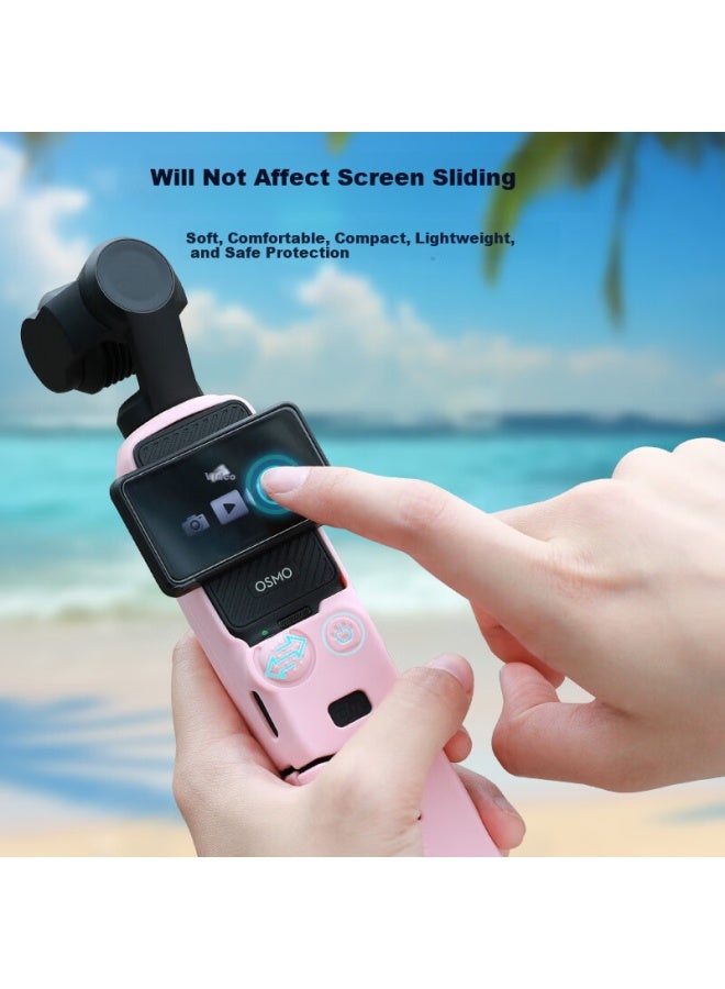 Odd Leaves Qiye Protective Case, Silicone Cover, Suitable For Dji Pocket 3 Accessories, Lingmou 3 Pocket Camera Screen Cover, Black Four-piece Set With Strap - Image 1