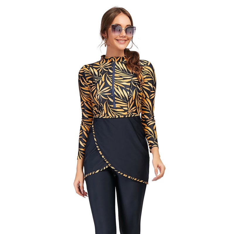 Zip Muslim Swimsuit Burkini - Image 2
