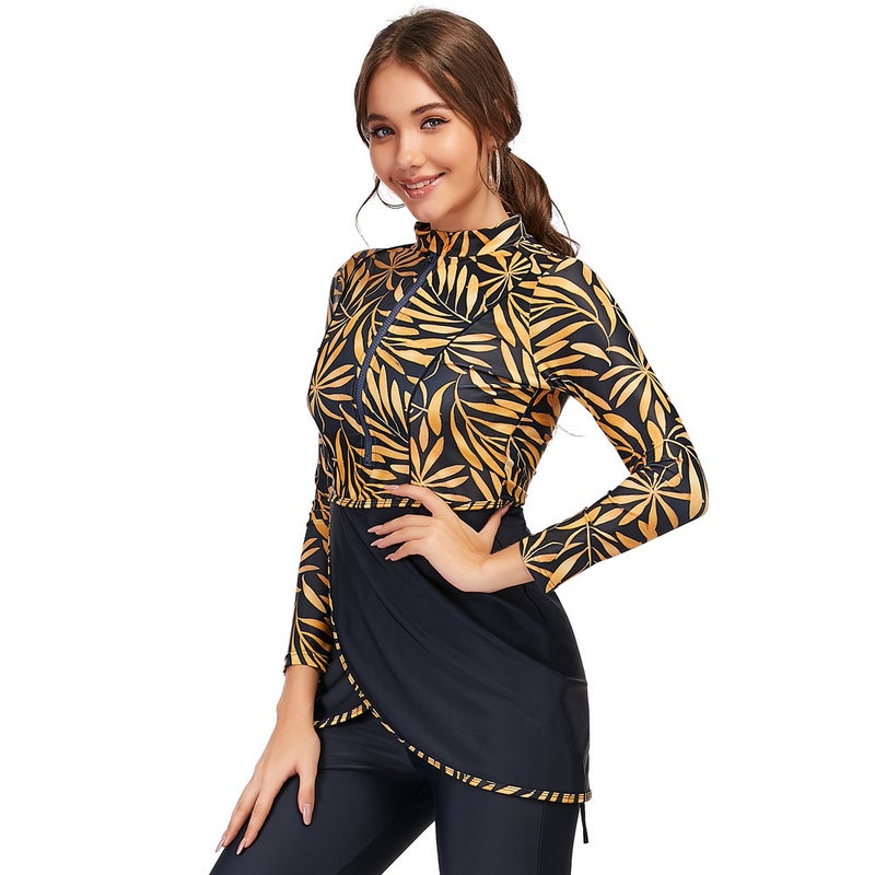 Zip Muslim Swimsuit Burkini - Image 4