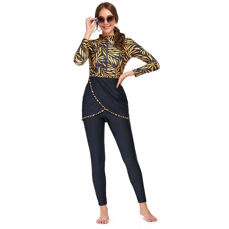 Zip Muslim Swimsuit Burkini - Image 3