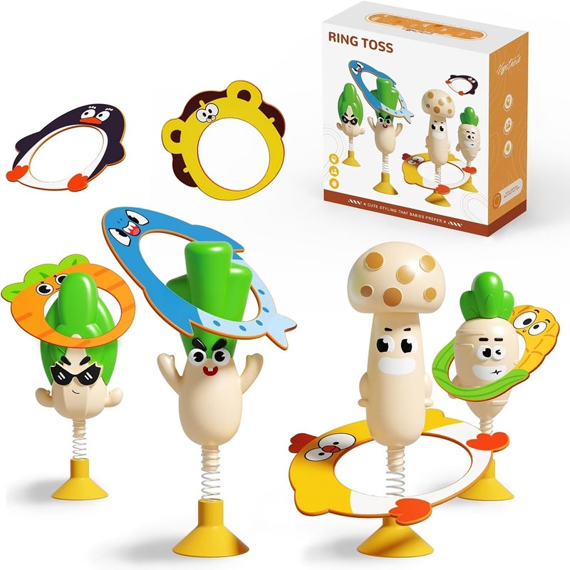 Ring Game for Kids 4 Types of Vegetable Toys White Radish Cabbage Mushrooms Scallions Model DJ558 - Image 1