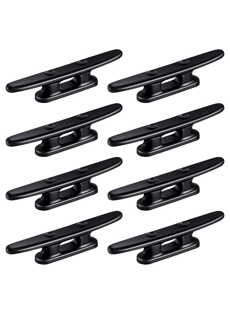 SYOSI Black Boat Cleat Kayak Cleats Boat Dock Cleats Boat Kayak Canoe Cleat 4 Inch Black Strong Nylon Cleats for Boat Mooring Accessories Beach Lake Maritime Decor (8 Pieces) - Image 1