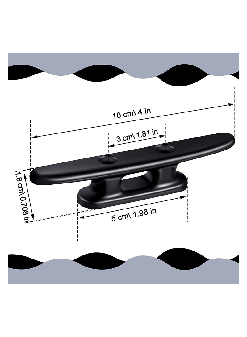 SYOSI Black Boat Cleat Kayak Cleats Boat Dock Cleats Boat Kayak Canoe Cleat 4 Inch Black Strong Nylon Cleats for Boat Mooring Accessories Beach Lake Maritime Decor (8 Pieces) - Image 2