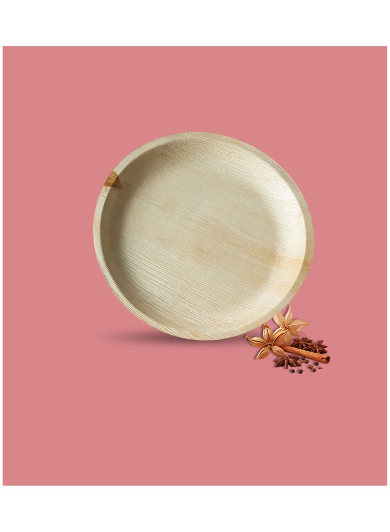 ECO SOUL 10 Piece - 8Inch Palm Leaf Round Plates , Eco friendly, Compostable, Disposable, Organic - Image 1