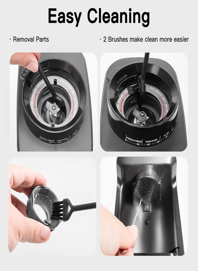 URintells Cuising Espresso Grinder, Burr Coffee Grinder with 51 Grind Settings, Precision Timer, Stainless Steel Coffee Grinder with Easy Cleaning, Anti-Static Design & 3 Operation Modes - Image 5