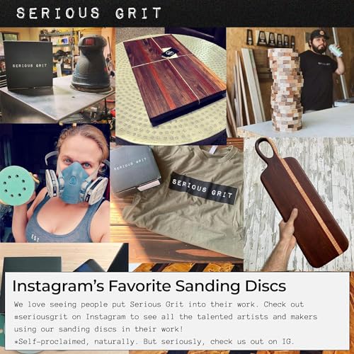 Serious Grit Sanding Discs 5 Inch 8 Hole 150 Grit - Heavy-Duty Hook & Loop Wet Dry Film Sandpaper Discs - Very Fine Sand Paper for Random Orbital Sanders - Wood, Automotive, Metal, etc - 50 Pack Box - Image 5