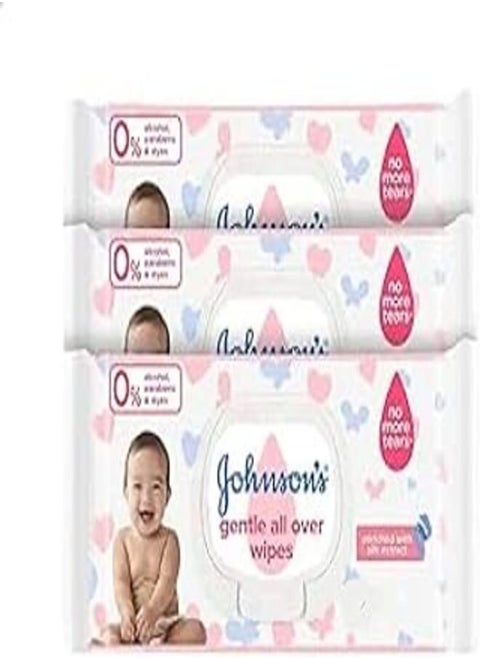 JOHNSON'S Baby Wipes - Gentle All Over, 20psc Bundle of 3 pack