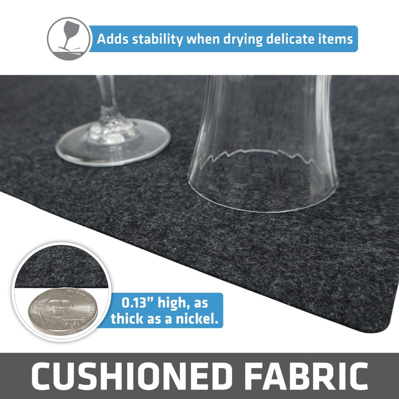Drymate Premium Luxury Shelf & Drawer Liner, Thick Cushioned Fabric, Non-Adhesive, Absorbent, Waterproof, Slip-Resistant, Liners for Kitchen Cabinets, Cupboards (USA Made)(12â€x59â€)(2-Pack)(Charcoal) - Image 5