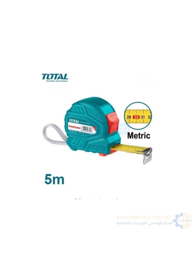 Total 5m 25mm Plastic Tape Measure 2 Brakes