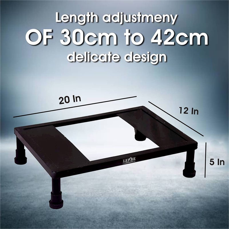 LEPOSE حامل فرن لابوز حامل فرن للمطبخ حامل ميكروويف للمطبخ حامل ميكرو فرن في المطبخ حامل ميكروويف ثقيل التحمل مع طلاء مسحوقي حامل فرن مع غطاء بطباعة زهور - Image 3