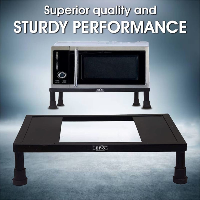 LEPOSE حامل فرن لابوز حامل فرن للمطبخ حامل ميكروويف للمطبخ حامل ميكرو فرن في المطبخ حامل ميكروويف ثقيل التحمل مع طلاء مسحوقي حامل فرن مع غطاء بطباعة زهور - Image 4
