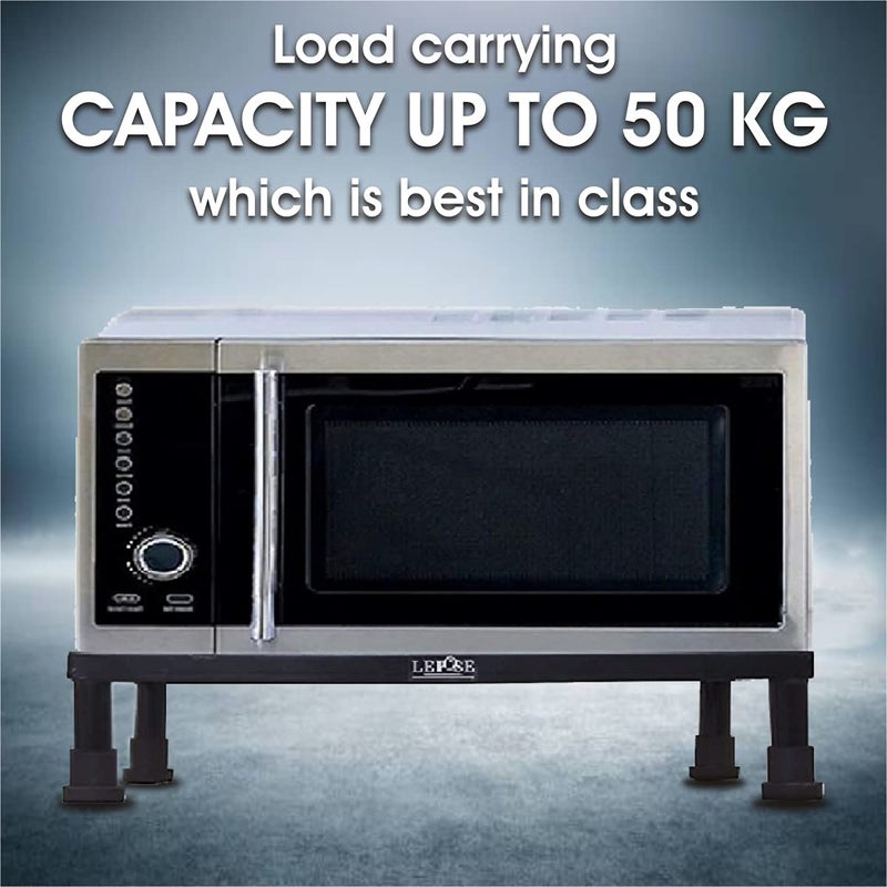 LEPOSE حامل فرن لابوز حامل فرن للمطبخ حامل ميكروويف للمطبخ حامل ميكرو فرن في المطبخ حامل ميكروويف ثقيل التحمل مع طلاء مسحوقي حامل فرن مع غطاء بطباعة زهور - Image 2