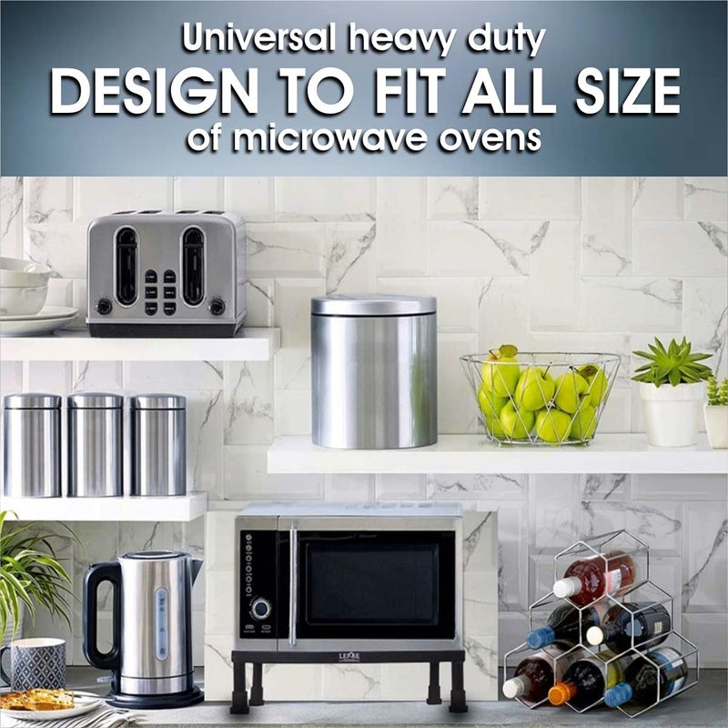 LEPOSE حامل فرن لابوز حامل فرن للمطبخ حامل ميكروويف للمطبخ حامل ميكرو فرن في المطبخ حامل ميكروويف ثقيل التحمل مع طلاء مسحوقي حامل فرن مع غطاء بطباعة زهور - Image 5