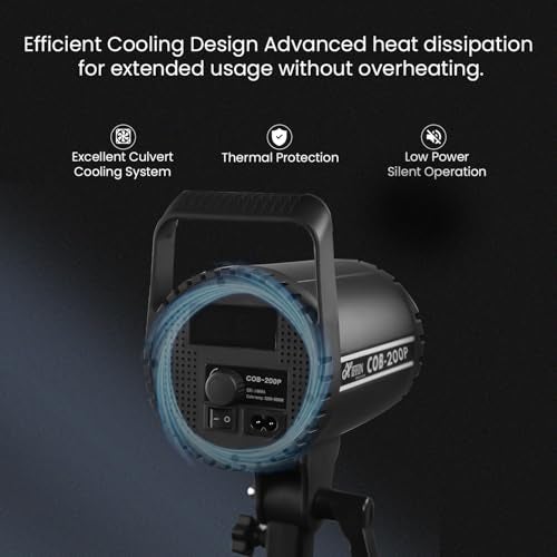 HIFFIN (COB-200P) 200W Bi Color Continuous LED Light with 18CM Reflector & Infrared Remote, AC Power, 3200K-5600K Color Temperature Control, 23000lx @1m, Ideal for Photography and Videography - Image 4