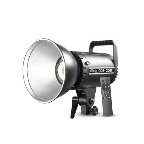 HIFFIN (COB-200P) 200W Bi Color Continuous LED Light with 18CM Reflector & Infrared Remote, AC Power, 3200K-5600K Color Temperature Control, 23000lx @1m, Ideal for Photography and Videography - Image 1