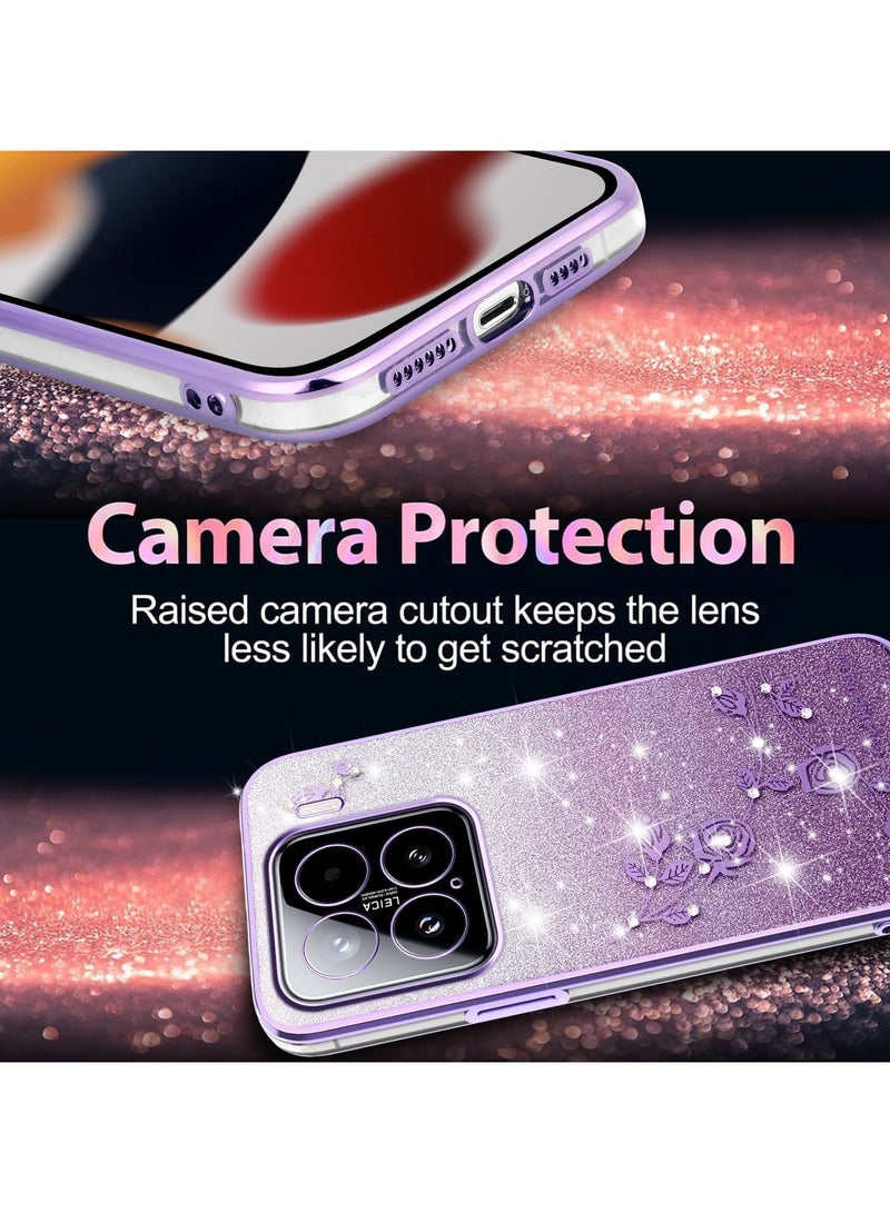 general Protective case compatible with Xiaomi 15, shockproof soft TPU case with gold-plated finish, sparkling - Image 5