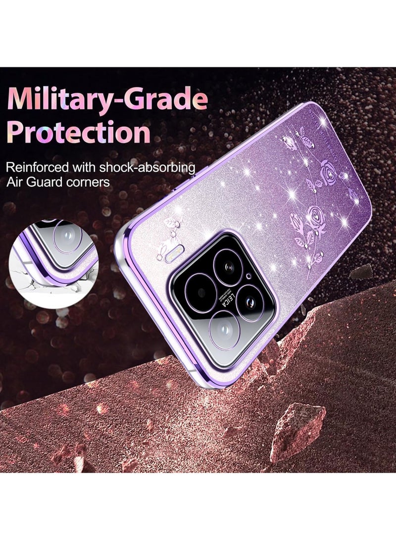 general Protective case compatible with Xiaomi 15, shockproof soft TPU case with gold-plated finish, sparkling - Image 4
