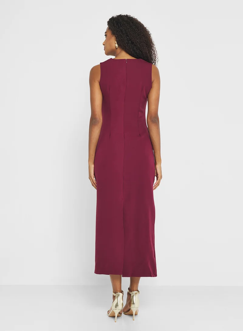 جينجر Square Neck Bodycon Dress
