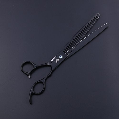Purple Dragon 8.0 inch Professional Dog Grooming Hair Cutting Scissor &Curved Scissor&Chunker Shear Kit with Bag - for Pet Groomer or Family DIY Pet Use - Image 5