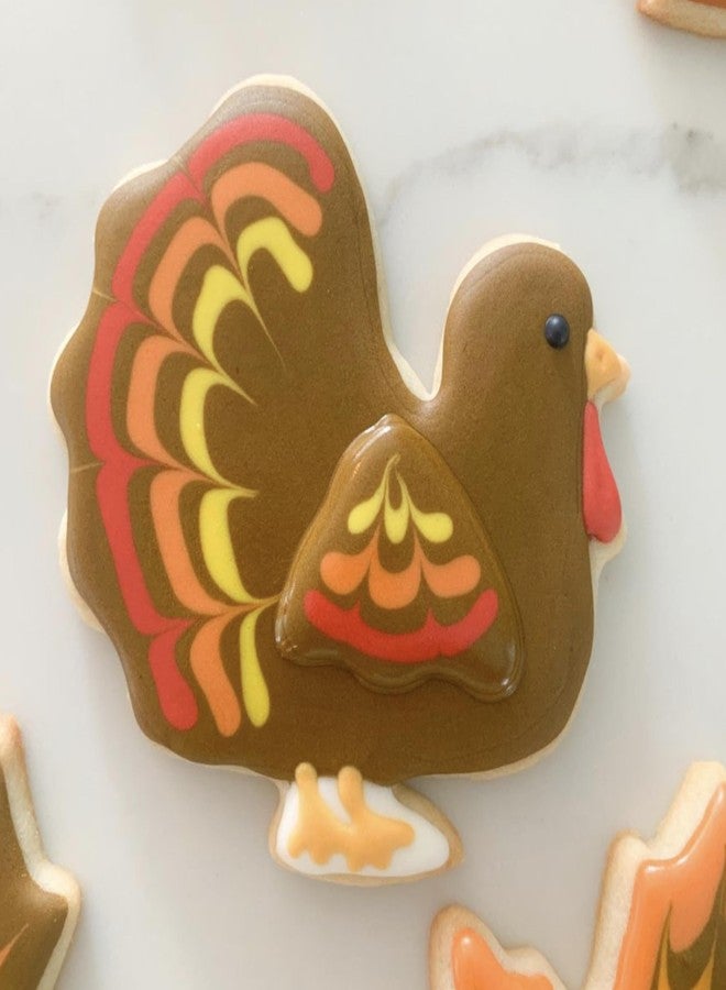 COOKIEQUE مجموعة قوالب تقطيع بسكويت على شكل ديك رومي من كوكي كيو، قطعتان، مقاس 4.5 بوصة و3.5 بوصة، مصنوعة من الفولاذ المقاوم للصدأ الآمن غذائيًا، مناسبة لفصل الخريف وعيد الشكر، مجموعة قوالب تقطيع البسكويت، قوالب تقطيع بسكويت للعطلات، تصميم فريد مع غطاء واقٍ أحمر من مادة PVC - Image 5