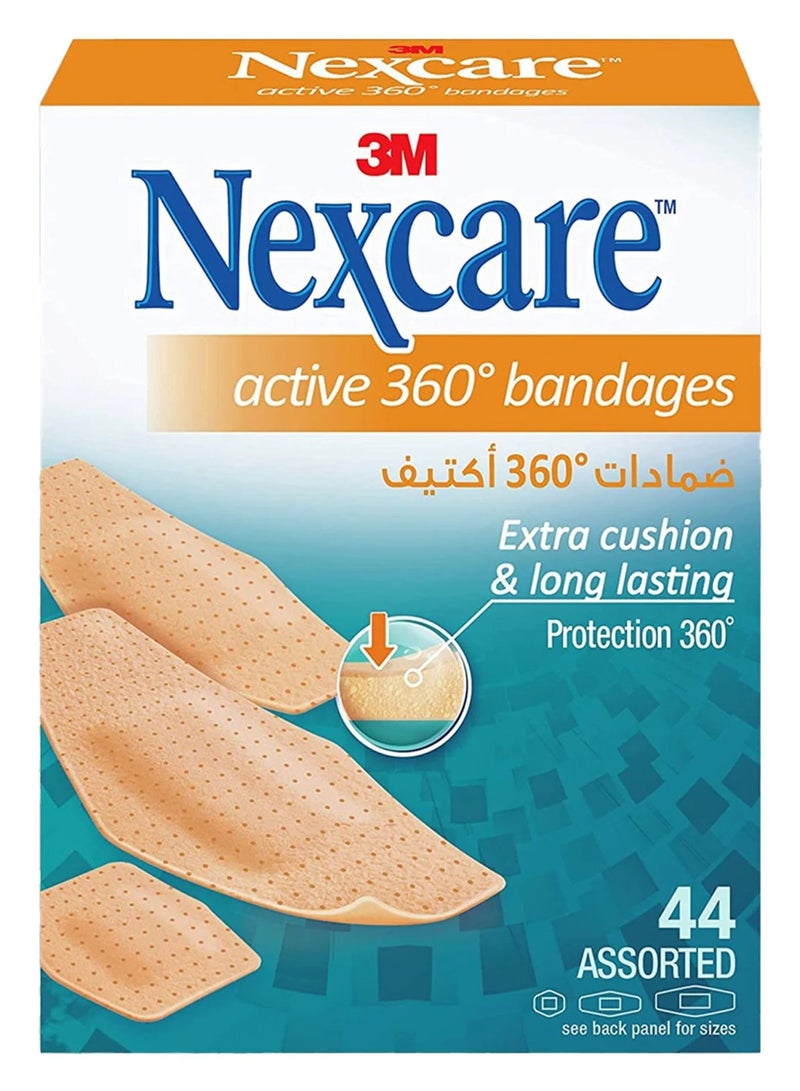 ثري ام ضمادة نيكس كير 3M أكتيف 360 متنوعة 44 قطعة