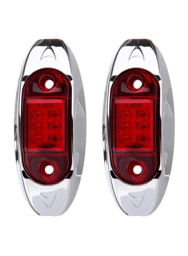 LBRST Oval LED Trailer Lights Red Led Side Marker Light with Chrome Bezel Universal LED Clearance Markers Lights for Truck Trailer Boat ATV Marine (2 pcs) - Image 1
