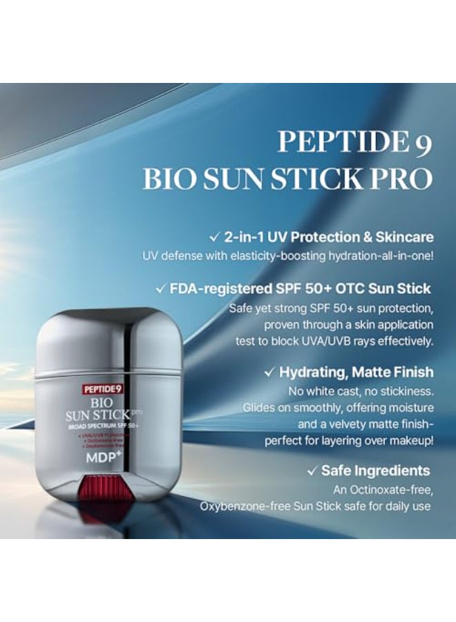 MDP Peptide 9 Bio Sunstick Pro Korean Sunscreen Stick SPF 50 Lightweight NonGreasy Broad Spectrum UV Protection for Face Body - Image 3