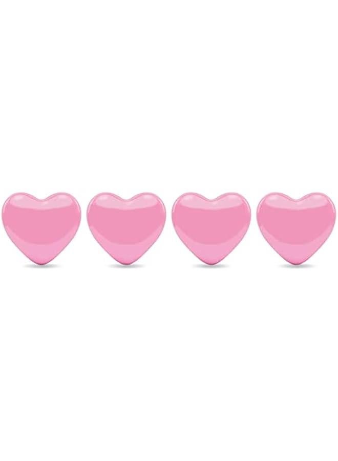 Heart Shaped Emblem Metal Sticker 4 Pieces 1.1 x 1 DIY 3D Decorative Stickers for Car Exterior Decor，Phone，Laptop (Pink) - Image 1