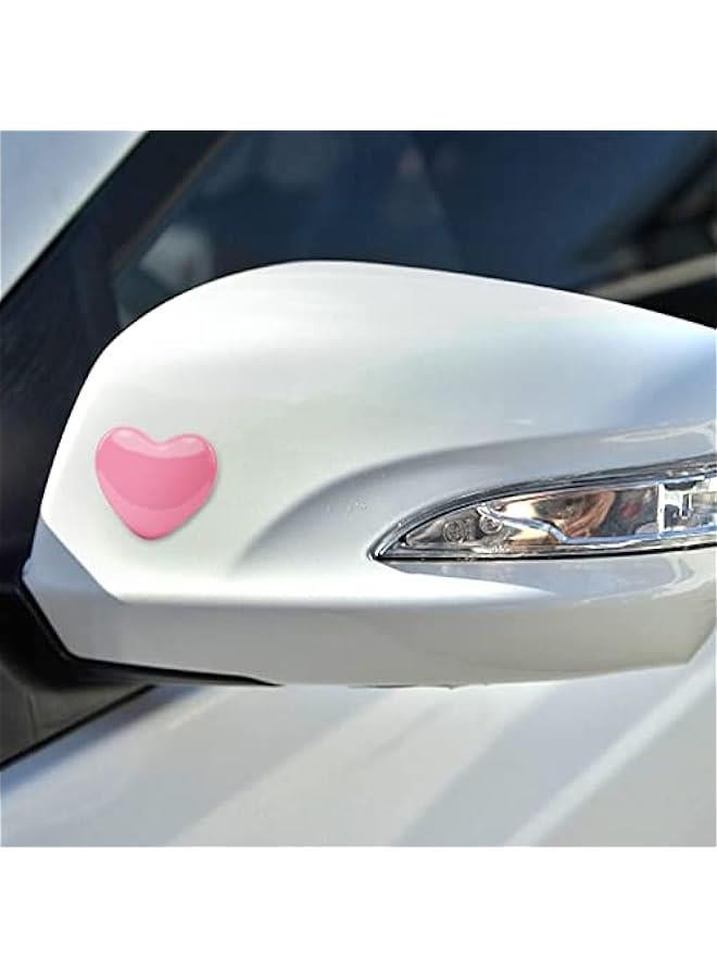 Heart Shaped Emblem Metal Sticker 4 Pieces 1.1 x 1 DIY 3D Decorative Stickers for Car Exterior Decor，Phone，Laptop (Pink) - Image 3