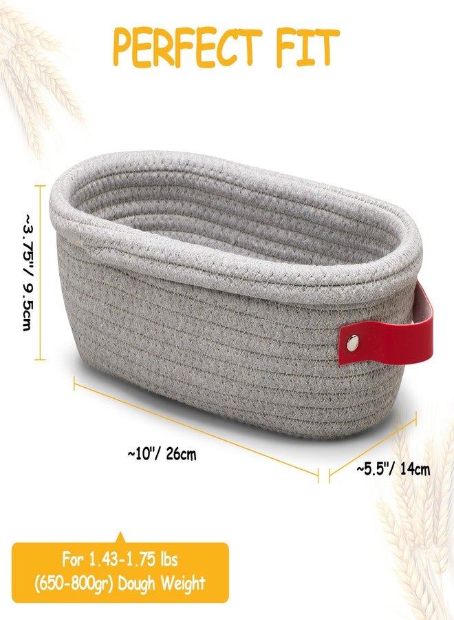 Dimpola Banneton Bread Proofing Basket - Cotton Oval Banneton Basket Set of 2 Sourdough Proofing Baskets Round Proofing Bowls Handmade Rattan Baskets and Liners - Image 5