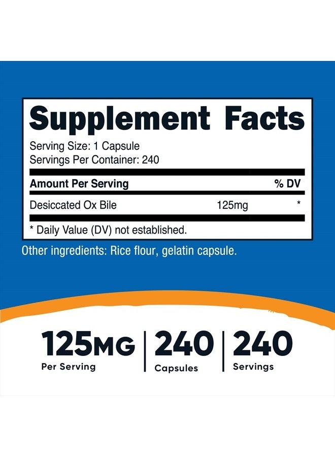 Nutricost كبسولات عُصارة الثور 125ملغ، 240 كبسولة - غير معدلة وراثيًا - Image 4