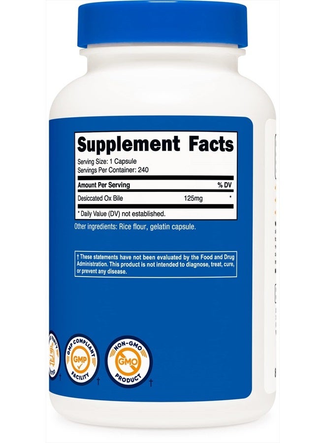 Nutricost كبسولات عُصارة الثور 125ملغ، 240 كبسولة - غير معدلة وراثيًا - Image 3