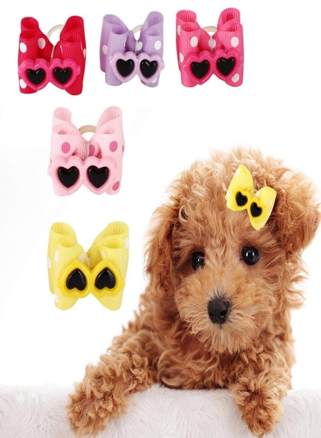 Jeanoko 25 Pcs Pet 3.5cm Multicolor Hair Bowknot Bows Material Polyester Safe Grooming Accessories for Cat Medium Small Dog - Image 1