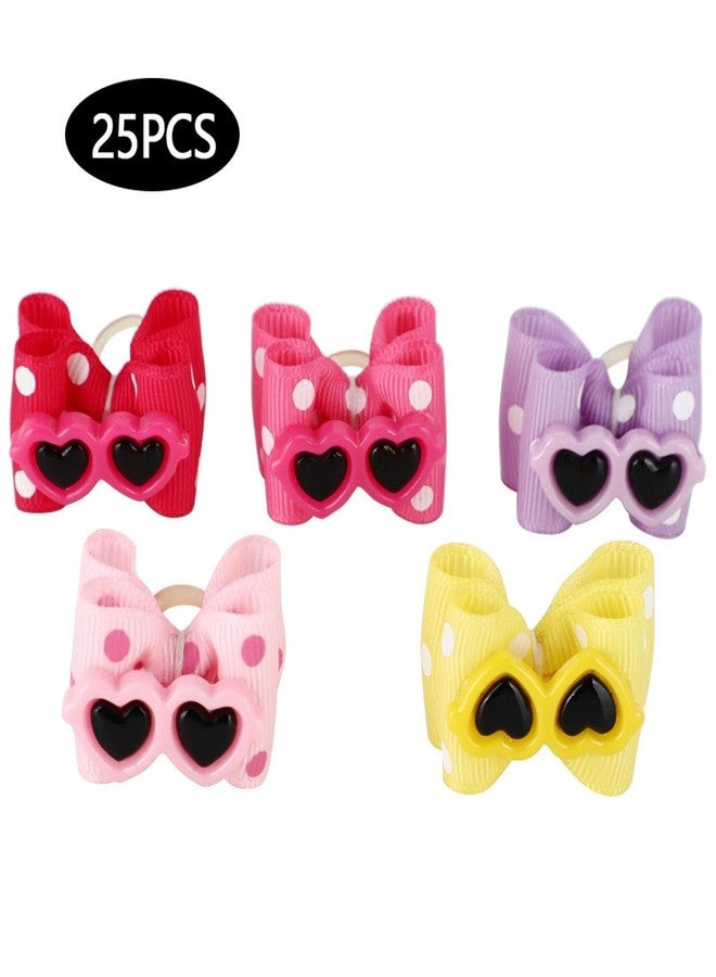 Jeanoko 25 Pcs Pet 3.5cm Multicolor Hair Bowknot Bows Material Polyester Safe Grooming Accessories for Cat Medium Small Dog - Image 3