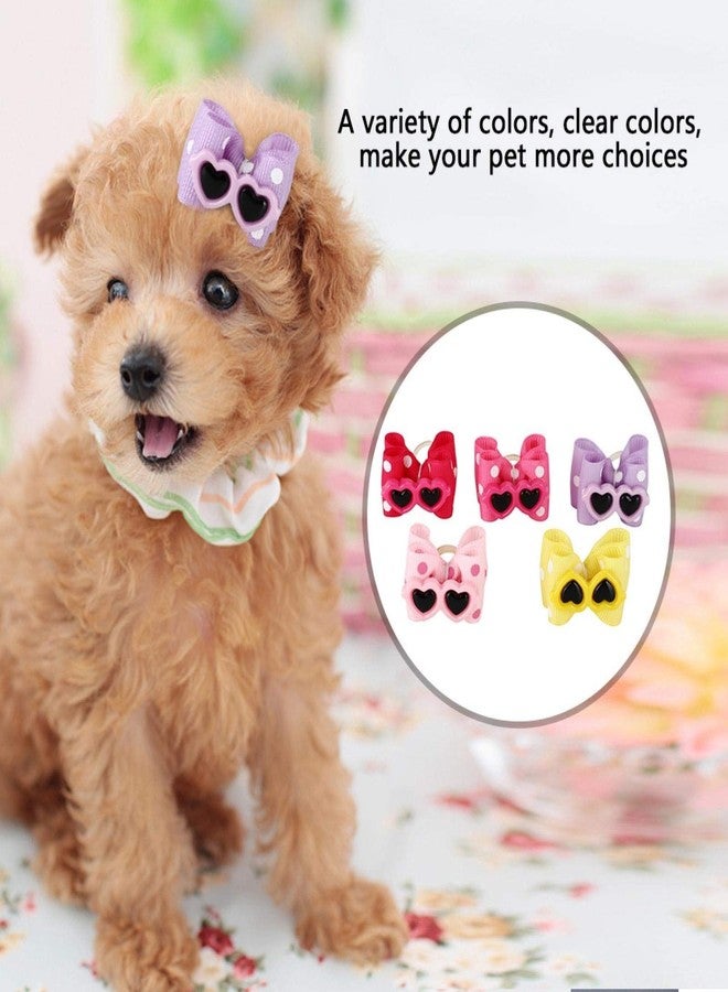 Jeanoko 25 Pcs Pet 3.5cm Multicolor Hair Bowknot Bows Material Polyester Safe Grooming Accessories for Cat Medium Small Dog - Image 2