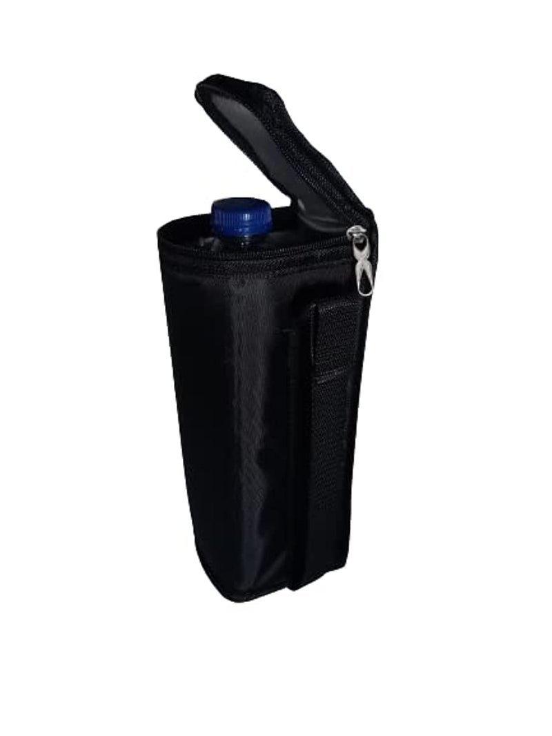 portable insulated bottle bag - small - black