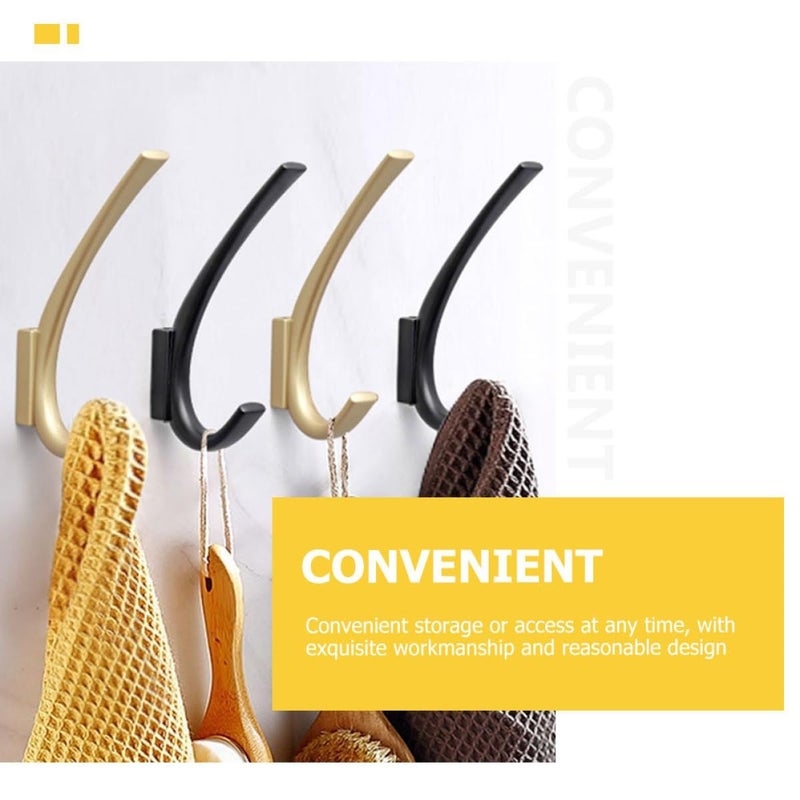 Heavy Duty Wall Mounted Towel Hook Sand Gold Zinc Alloy Coat Hat Rack - Image 3